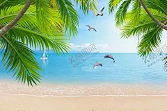 沙滩椰树大海背景墙 【酷图网】电视背景墙,壁画,海景,电视墙,背景墙,装饰画,墙纸,壁纸,墙贴,椰树,酒店,餐厅,宾馆,移门,衣柜,厨房,卧室,房间,书房,风景,海鸥,椰子树,棕榈树,大海,自然风光,背景画