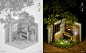 C4D+OC 奇幻夜间小屋 微观3D
