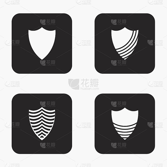 矢量现代盾图标集