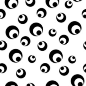 Black white bubbles geometric seamless pattern on white background.