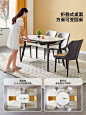 全友家居现代简约可伸缩岩板变圆形桌方圆两用轻奢餐桌椅子DW1059-tmall.com天猫