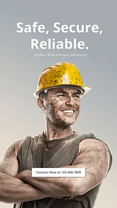 Water And Electricity Maintenance Worker Life Service Template Simple Style Ecommerce Story