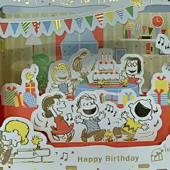 日本新品可爱Snoopy史努比和朋友生日精致钢琴蛋糕立体音乐贺卡-淘宝网