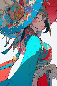 花旦脸谱插画形象