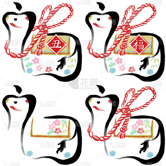 牛年书法和水墨画。画一头牛papier-...