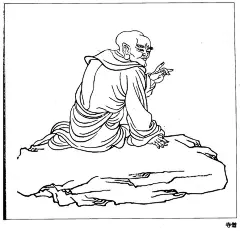 寺僧  - 源文件下载【酷图网】诵经罗汉,五百罗汉,圣贤,画像,素描,线稿,僧人,出家人