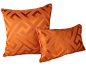 现代简约新中式北欧时尚样板房抱枕条纹几何靠垫纺丝绣花橙色-淘宝网