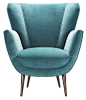 Peacock green blue chair: 