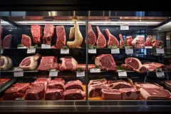 肉禽新鲜肉类生鲜货架摄影图