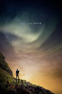 夜晚摄影宇宙流星星空雪山云彩天空海报电脑手机壁纸PSD设计素材