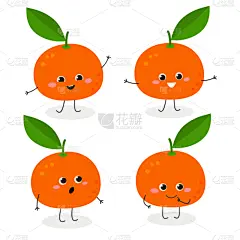 桔子,表情符号,动画片,可爱的,素食,清新,背景分离,食品,橙色,小的