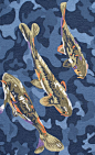 新中式风格鱼图案地毯贴图@北坤人素材