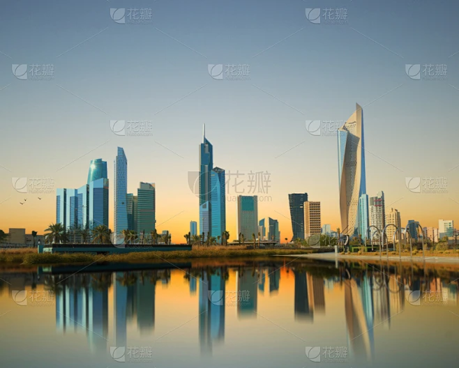 都市风景,科威特市,商务,曙暮光,波斯湾,现代,建筑业,著名景点,豪宅,背景素材-花瓣网