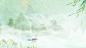 下雨绿色夏天船柳树节气清明中式意境中国风水墨山水画古风手绘清新水墨背景[mp4+gif]