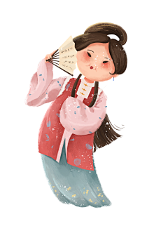 卫城小西采集到原创插画之古风Q萌小姐姐
