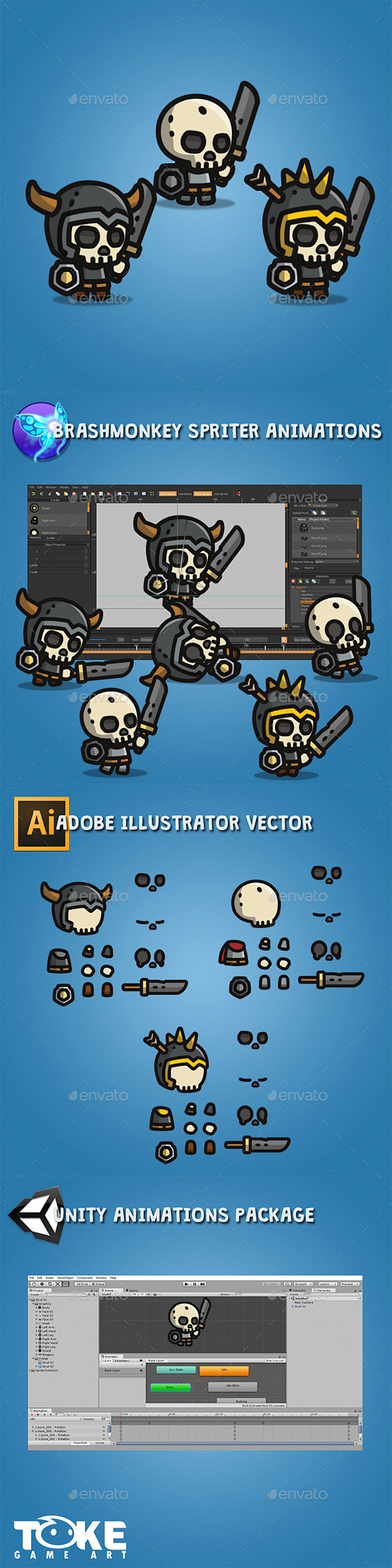 小风格框架——精灵游戏资产Tiny Style Skeleton - Sprites Game Assets卡通,可爱的中世纪,敌人,邪恶 ...