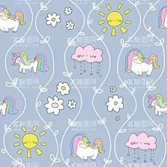 独角兽图案  - 源文件下载【酷图网】无缝,印花,循环,连续,图案,数码,布料,服装,童装印花,独角兽,独角兽插画,卡通独角兽,母婴,窗帘,壁纸,服饰,小独角兽,素材,元素,插画,插图,矢量,图片,独角兽图案,可爱,海报素材,背景,动物,手绘,童装图案,Q版,底纹,平铺,白马,小马,彩虹马,卡通马,马,睡衣图案,彩虹,线稿,拟人,云朵