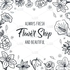 草图,白色背景,华丽的,请柬,婚礼,小的,自然美,花,问候,离开