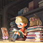 Secret : The little boy likes to sit in the corner of the library whit his friends.