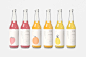 Wake 果汁 饮料 包装 插画 简约 瓶子 设计 玻璃瓶