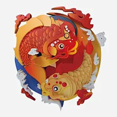 年年有余立体插画高清素材 喜庆 年年有余 插画 立体 节日 免抠png 设计图片 免费下载