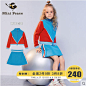 minipeace太平鸟童装 春秋女童运动套装撞色女孩啦啦队短裙两件套-tmall.com天猫