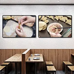 饺子挂画东北菜馆餐厅手工水饺装饰画早餐店面馆美食宣传海报壁画-淘宝网