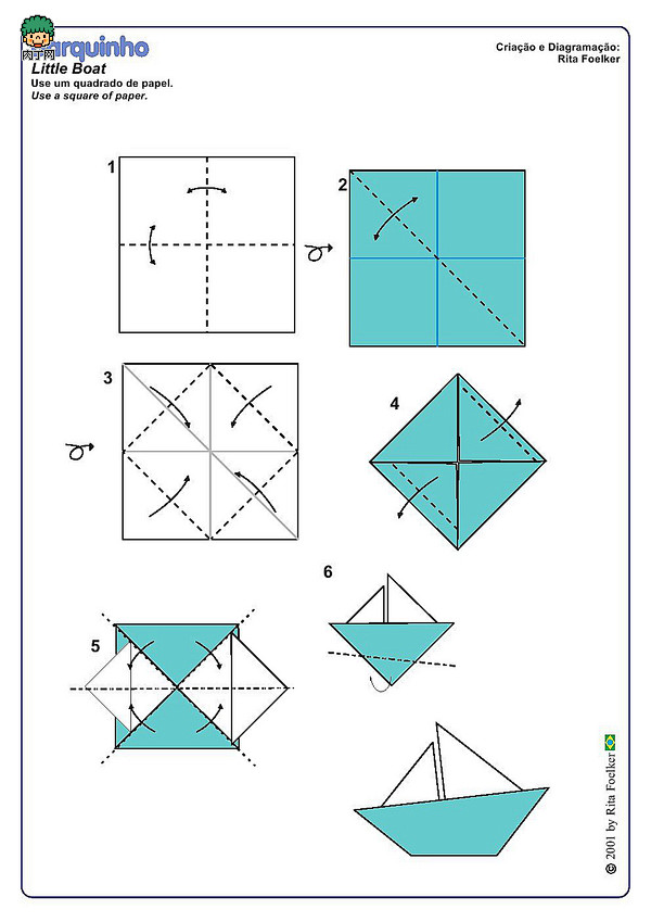 儿童简易小纸船的折纸方法图解