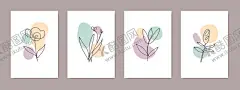手绘多彩花卉装饰画 【酷图网】手绘,花卉,装饰画,植物,叶子,花朵,色彩,图案,艺术,插画,设计,素材,绘画,水彩,简约