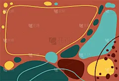 一种简单的极简主义风格的抽象画，涂鸦和斑点。背景与空间为您的文字，明信片，传单，名片。向量