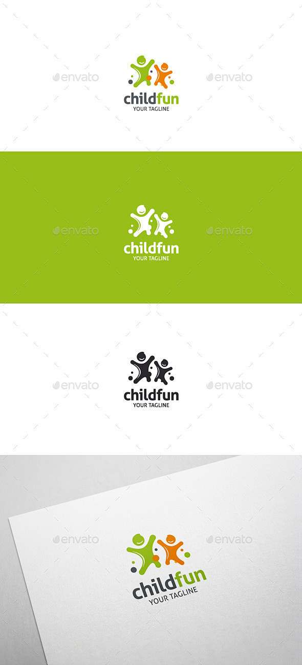 孩子有趣的标志——人类标志模板Child...