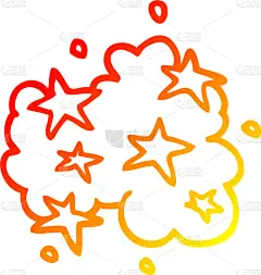 热,山,星星,漫画,铅笔画,飘然,太空,图像,艺术,绘制
