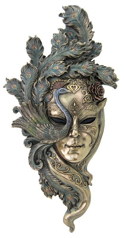 bronze peacock mask ...