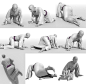#SAI资源库# 九条制作的一组DAZStudio动态模型，和服男子的躺坐、站立等角度姿势，可学习参考！自己收藏，转需~