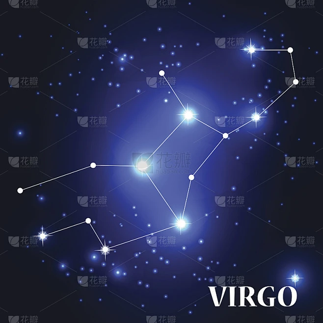 星座:处女宫。矢量图素材-花瓣网