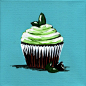 Chocolate Mint Cupcake Painting Print by DianaEvans on Etsy