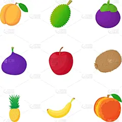 水果,计算机图标,字体,漫画,分离着色,有机食品,自然,数字9,清新,收集