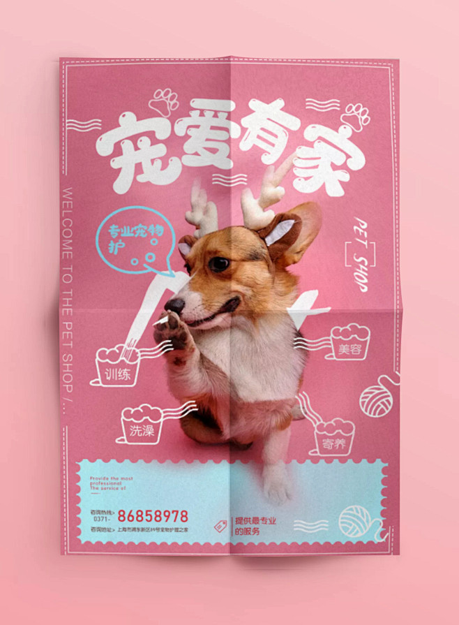 可爱风格萌宠海报版式设计【排版】诗人星火...