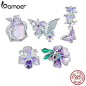 BAMOER 925 Sterling Silver Blue-Purple Flower Butterfly Charm Beads fits Bracelets and Necklace Original DIY Jewelry Gift - AliExpress 36 : Smarter Shopping, Better Living! Aliexpress.com