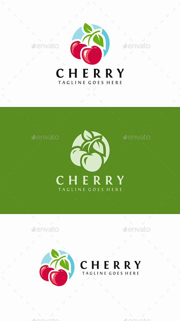 樱桃水果——食品标志模板Cherry F...