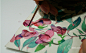国内插画师Candy田 分享的水彩花卉步骤图：《蓝紫叶子》水彩绘画过程 - 手工客，diy手工制作教程频道