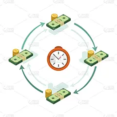 资金周转。利润插图。为您的业务演示提供信息图表。