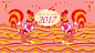 348号传统中国风剪纸鸡年生肖春节2017年新年台历AI矢量设计素材-淘宝网