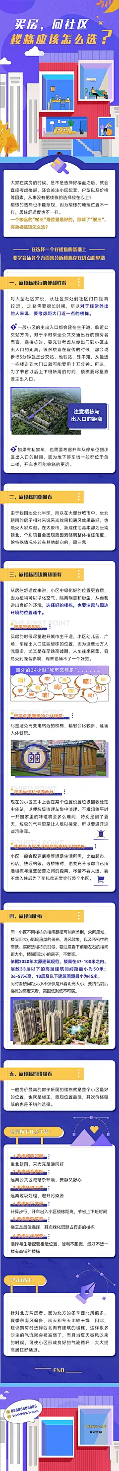 房地产知识扁平风插画长图-设计素材-shejisc.cn