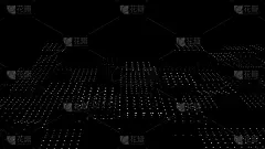 摘要三维无缝渲染循环动画。现代背景设计。抽象的未来粒子波。未来点背景与动态波。无缝循环。数字矩阵α