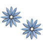 Women's R.J. Graziano Flower Button Stud Earrings Blue