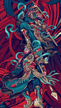 神武的中国木板年画 ​​​​