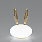 Rabbit Moooi Purr Table Lamp - Rabbit / White & Gold - h 27 x Ø 21 | Made In Design