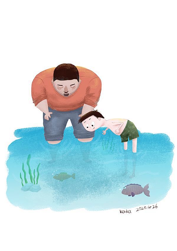 混水摸鱼的父子俩