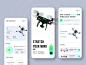 drone delivery app clean interface ios phantom package tracking courier uav map aerial fly delivery 